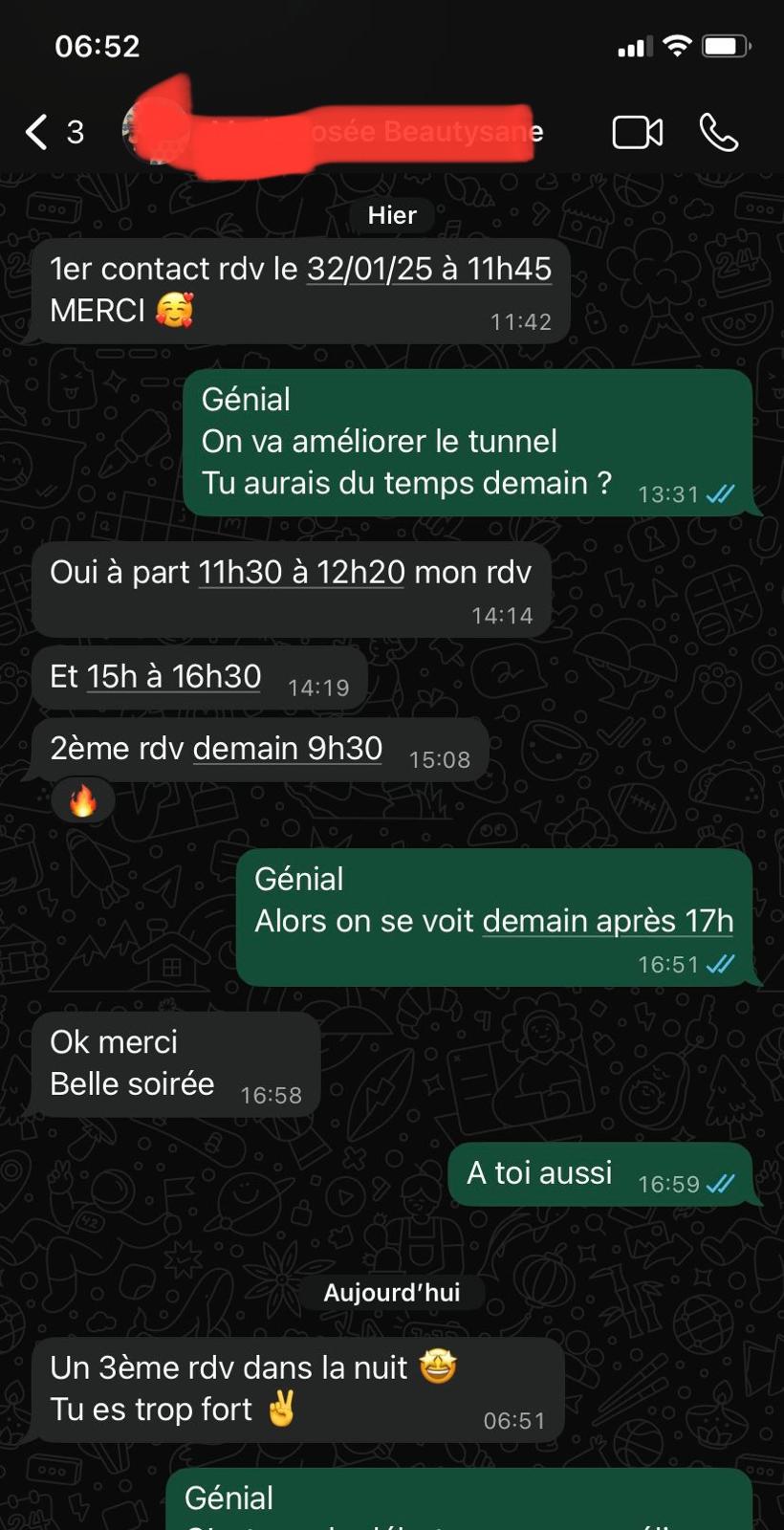 3 RDV posés en une soirée, tunnel qui performe